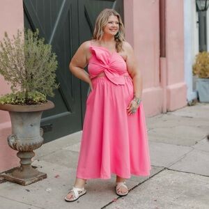 Amazon One Shoulder Pink Dress